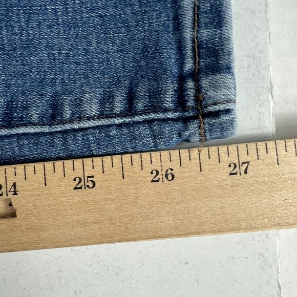 Pistola Jeans Women's 29x27* Mid Rise Skinny Crop Dark Blue Faded Denim Tag 28 - Picture 12 of 16